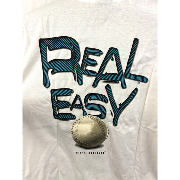 Vtg Big Ball Sports “Girls Dominate” Graphic T-Shirt White Made in USA L NWT - Picture 11 of 13